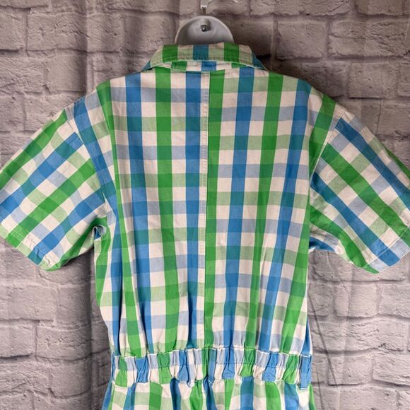 Big Bud Press Short Sleeve Shorts Jumpsuit 2XL Adult Womens Unisex Gingham Plaid - Picture 8 of 10